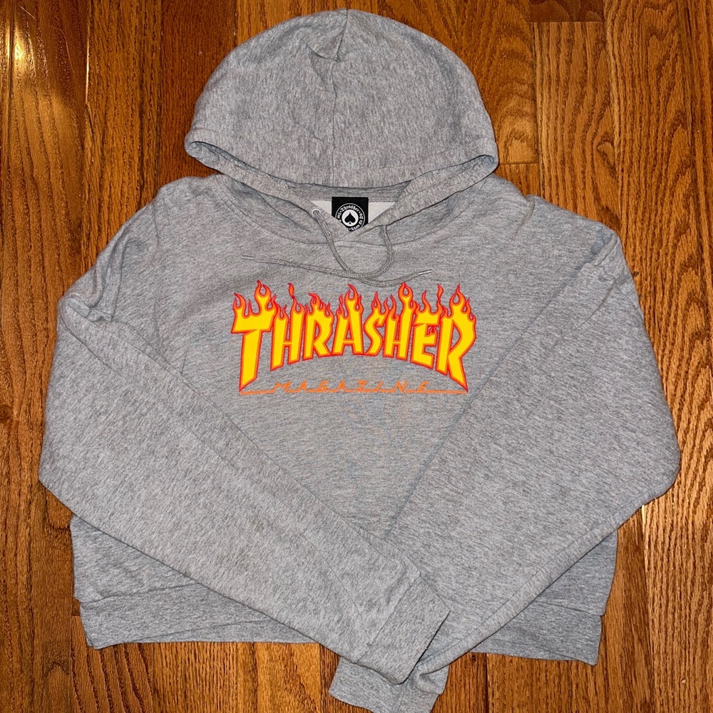 Gray Thrasher crop hoodie